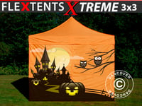 Snabbtält Depåtält Easy-up tält Eventtält Partytält FleXtents Xtreme 50 med fullt digitalt tryck, 3x3m, inkl. 4 sidor