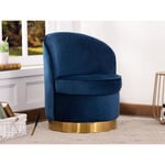 Vente-unique Fauteuil SANELA en velours - Bleu nuit