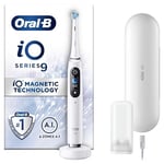 Oral-B iO9 Electric Toothbrushes For Adults, Oral B Electric Toothbrushes, App Connected Handle, 1 Toothbrush Head & Charging Travel Case, 7 Modes with Teeth Whitening, 2 Pin UK Plug, White