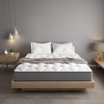 Dewinner - Matelas 160x200 Ressorts ensachés - Mousse mémoire - Epaisseur 20cm - Blanc