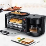 Machine Déjeuner 3IN1 1250W Petit Four 12L Grille-Pain Toast Gril Œufs Café 1LT