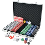 vidaXL Pokerset med 1000 marker aluminium Flerfärgsdesign