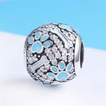 shangwang 925 Sterling Silver Blue Charm Beads Suitable For Original Pandora Bracelet Pendant Diy Jewelry Making CMS039a