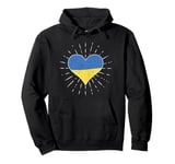 Ukrainian Flag Vintage Heart Ukraine Fan Retro Pullover Hoodie