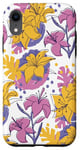 Coque pour iPhone XR Jolie coque vintage à motif floral pour femmes et filles