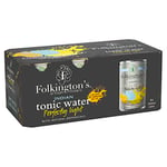Folkington's Light Tonic Water, Lower Calorie, 8 Cans, Mix with Gin, Artisan Botanical Mixer, Fridge Pack 8 x 150ml