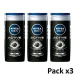 Nivea Men Active Clean Shampoo for Men 250 Ml Pack of 3