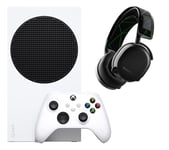 Microsoft Xbox Series S (1 TB SSD) & Arctis 7X+ Wireless 7.1 Gaming Headset (Black) Bundle, White