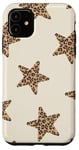 Coque pour iPhone 11 Étoiles léopard sur beige neutre