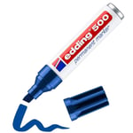 edding 500 Permanent Marker - Blue - 1 Pen - Chisel Tip 2-7 mm - Waterproof, Qui