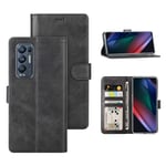 DDJ Case for OPPO Find X3 Neo Wallet Phone Case Cover with Card Slots PU Leather Case Compatible with OPPO Find X3 Neo(Find X3 Neo, Black)