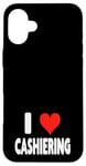 Coque pour iPhone 16 Plus I Love Cashiering – Cœur – Magasin d'emplois au détail Caisse enregistreuse