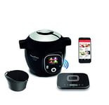 Moulinex Connect Multicuiseur Intelligent Haute Pression Balance et Moule Inclus 6L 200 Recettes 6 Modes de Cuisson Guide Pas à Pas Application Mon Cookeo CE859800, 6 liters, Noir