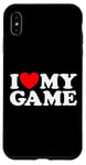 Coque pour iPhone XS Max J'adore mon jeu Funny On Gamer Win Play Sport, fan de jeux vidéo