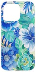 Coque pour iPhone 15 Pro Max Blue Blossom Harmony Aquarelle Floral Elegance