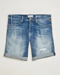 Replay RBJ981 Shredded Denim Shorts Medium Blue