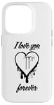 Coque pour iPhone 14 Pro I LOVE YOU FOREVER – Cœur graffiti