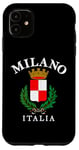 Coque pour iPhone 11 Drapeau Milan Vintage Italie Souvenir Italie Milano Empire romain