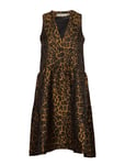 InWear Mounaiw Dress Knälång Klänning Brun [Color: LEOPARD GOLD ][Sex: Women ][Sizes: 34,38,40,42 ]