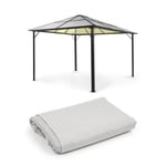 Pergola Blumfeldt Panthéon Solid Sky Ambient Solar 3x4 m - Gris clair