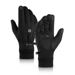 XXY Outdoor Sports Winter Thermal Warm Touchscreen Cycling Bike Bicycle Ski Running Motorcycle Gloves Full Finger Man Women Thermal Waterproof Gloves (Color : Model 2 Black, Size : M)