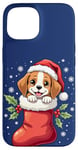 Coque pour iPhone 15 Beagle Christmas Stocking Puppy Dog Lover Beagle Holiday