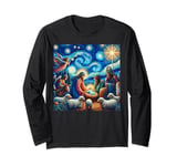 Van-Gogh inspired nativity-Joy to the nativity christmas Long Sleeve T-Shirt