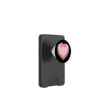 Emotional Support Kindle Cute Pink Heart On Black PopSockets PopWallet for MagSafe