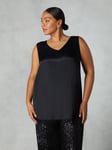 Live Unlimited Womens Black Satin Vest Top - Size 12 UK