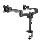 B-Tech Twin Flat Screen Desk Mount with Double Arms