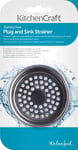 KitchenCraft Steel Kitchen Bathroom Shower Sink Drain Strainer & Plug Stopper