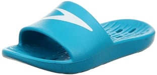 Speedo Junior Slides | Pool Sliders | Kids Footwear, Winsor Blue/White, 13 UK Child