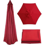 Toile de remplacement pour parasol - AUTREMENT - Rouge 3M 6 côtes - Protection solaire UPF 30