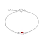 Amazon Essentials Bracelet réglable en argent sterling avec pierre de naissance de janvier en zircon cubique rouge clair, 16 à 18 cm