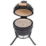 Kamado 2-in-1 grilli/savustin keramiikka 56 cm musta