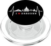 Skyline de Dresde Heartbeat Coeur Allemand I Love Dresden PopSockets PopGrip pour MagSafe