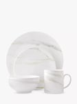 Vera Wang for Wedgwood Venato Imperial Bona China Dinnerware Set, 4 Piece, White