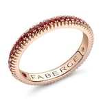 Faberge Colours of Love 18ct Rose Gold Ruby Fluted Band Ring - 50