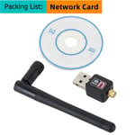 Mini carte adaptateur WiFi USB,150 Mbps,2dbi,Dongle pour PC,antenne,récepteur Ethernet 2.4G - Type Black