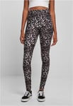 Urban Classics Svart leopard leggings (L,blackleo)