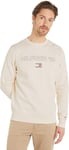 Tommy Hilfiger Homme Sweat Sans Capuche, Blanc (Calico), L