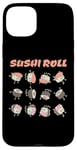 Coque pour iPhone 15 Plus Rouleau de sushi amusant dessin animé Kawaii Anime japonais Art Design