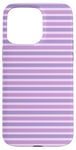 Coque pour iPhone 15 Pro Max Lilas Mauve Rayé Esthétique Girly Preppy Purple Stripes