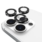 Kate Spade New York iPhone 15 Pro/iPhone 15 Pro Max Camera Lens Protector with Aluminum Ring - Set in Stone Nightfall