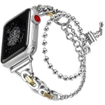 Apple Watch SE 44mm Metallarmband med pärlor silver/guld