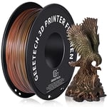 GEEETECH PLA filament 1.75mm Multicolor, 3d Printer Filament PLA 1KG Spool, Silk Bronze Rainbow