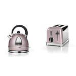 Cuisinart Style Collection 1.7L Traditional Kettle | Vintage Rose | CTK17PU & Style Collection 2 Slot Toaster | Vintage Rose | CPT160PU