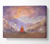 Monk On The Hilltop Canvas Print Wall Art - Extra Large 32 x 48 Inches