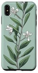 iPhone XS Max Leaves Botanical Plant Line Art Sage Green Wildflower Floral Case