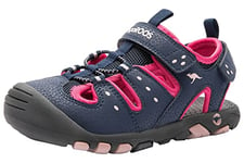 KangaROOS Femme K-Trek Sandale, DK Navy Fandango Rose, 39 EU